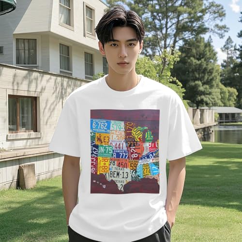 T-shirt imprimé carte d'immatriculation en coton premium pour vos sorties estivales - 3