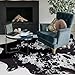 Faux Cowhide Rug 4.6x5.2ft Cow Print Cow Hide Rugs Small Premium Area Carpet Animal Print Rug Western Room Decor for Living Room Bedroom (Black&White)