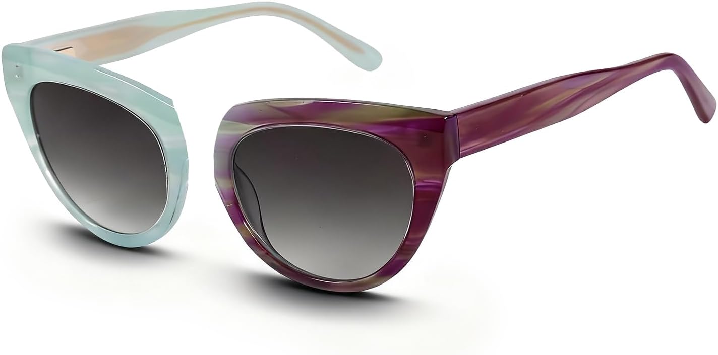 Small Round Cat Eye Photochromic Frame Fashion Sunglasses, UV400,51mm Sunglasses Womens Small Face - MBS9005