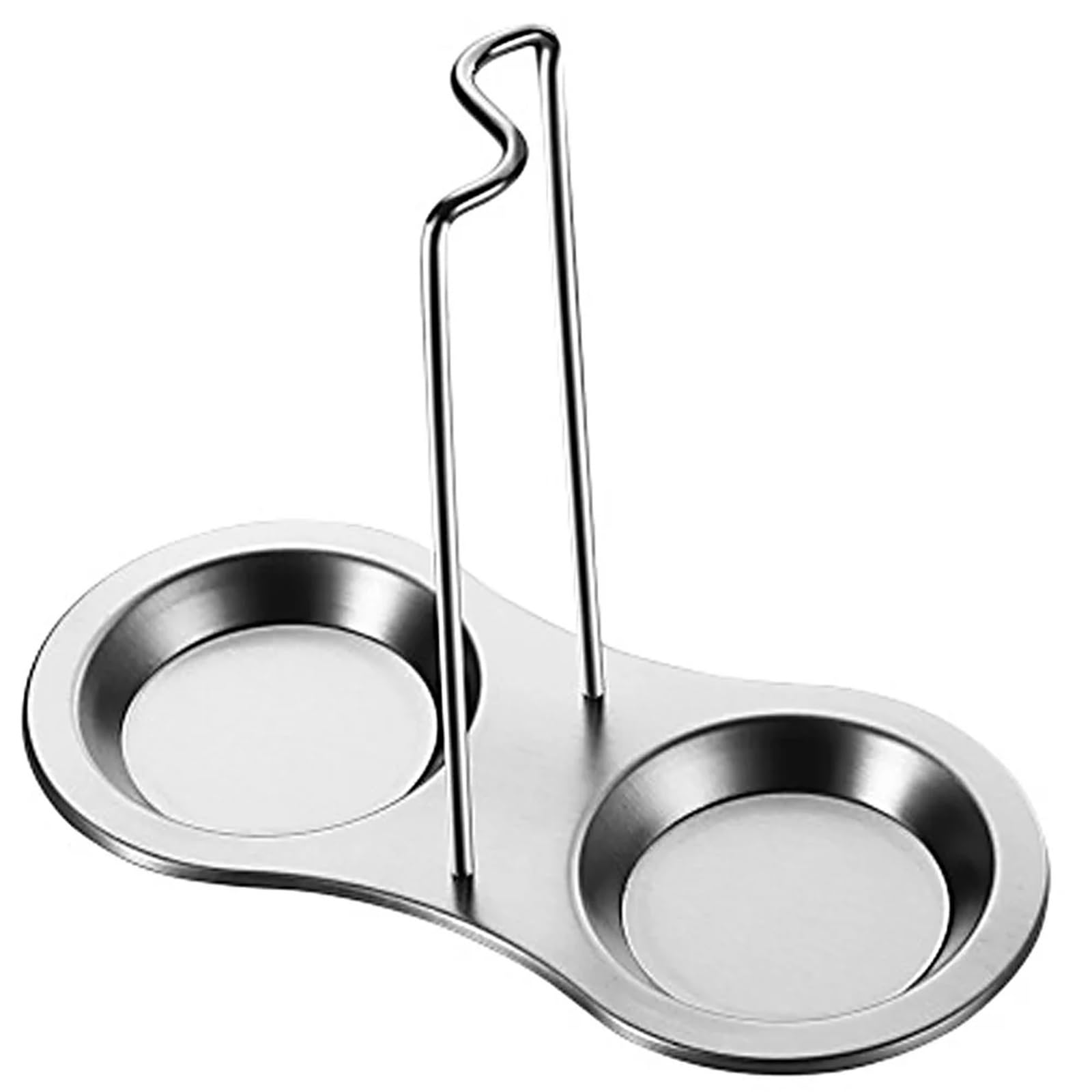 2 Stück Löffelablage for Herdplatte, Küchen-Edelstahl-Vertikalhalter for Pfannenspateldeckel, Doppellöffelständer für Kochlöffel, Schöpfkellen