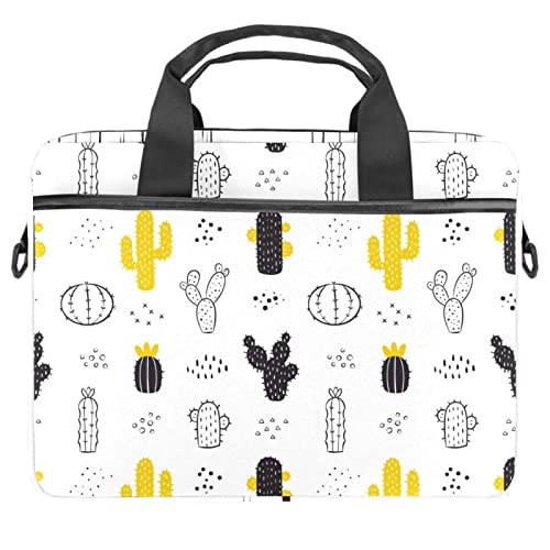 Sacoche ordinateur 13 à 14 pouces panda et cactus noir et blanc étanche