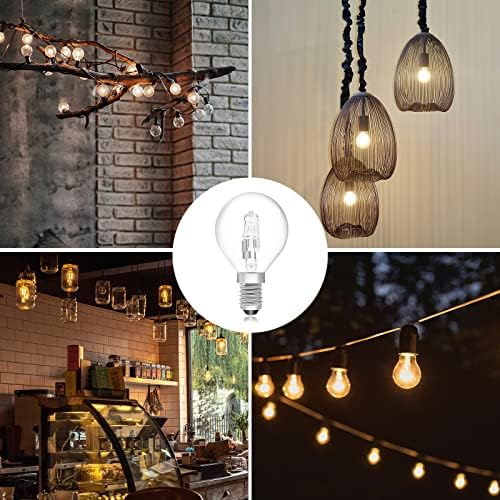 Klarlight G45 E14 Halogen Bulb,28W Dimmable Edison Screw Light Bulb 220-240V Halogen Light Bulbs for Ceiling Fans, Chandeliers, Pendant Lights,Pack of 6