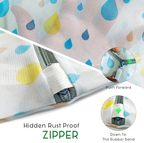 Image of Mesh Laundry Bags for Washing Machine Zippered Delicates Washing Bag for Clothes, Underwear, Jackets, Sweaters, Socks Reusable Protective Mesh Wash Bag