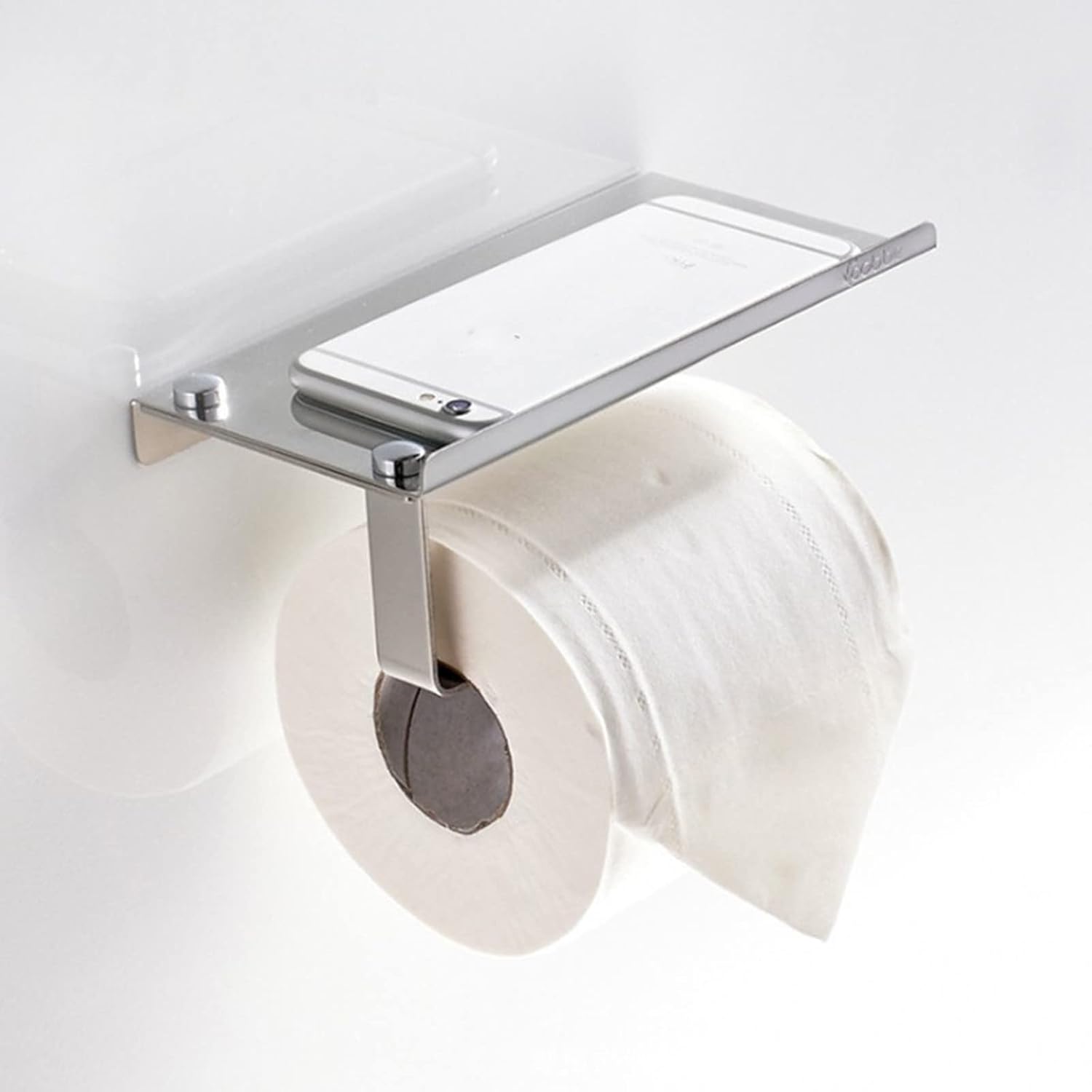 Amazon.com: Toilet Paper Holder with Phone Shelf, Bathroom Accessories ...