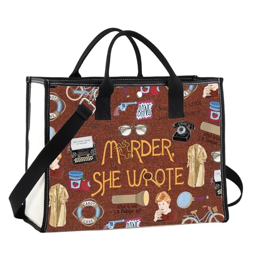 JTOUK Murder TV Show Ispirato Regalo Jessica Fans Gift Murder Mystery Series Presente True Crime Canvas Tote Bag, Omicidio tenente Eu, 14.96”* 6.7”* 11.81” ,Large