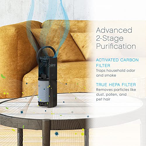 Pure Enrichment Purezone Mini Portable Air Purifier - True Hepa Filter Cleans Air, Helps Alleviate Allergies, Eliminates Smoke & More — Ideal For Traveling, Home, And Office Use (Black) #TOP2