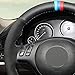 HCDSWSN Negro Cuero Genuino Suede DIY Cubierta del Volante del Coche para...