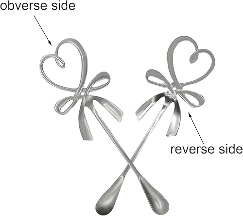 Miniatura 2 de Cuchara colgante con lazo en forma de corazón de 5.51 pulgadas 18/10 (304) de acero inoxidable para café, para boda, baby shower, mezcla, azúcar,