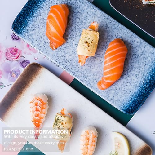 Plato rectangular de cerámica para sushi 10 pulgadas miniatura 7