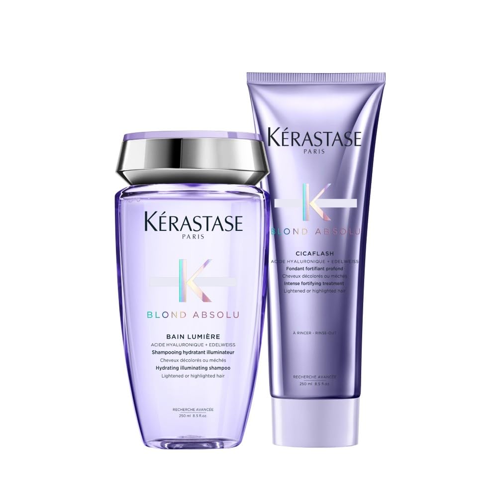 KÉRASTASE Blond Absolu - Routine Éclat & Réparatrice pour Cheveux Blonds - Méchés & Décolorés - à l'Acide Hyaluronique