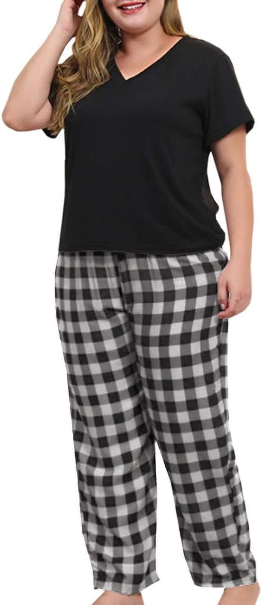 Plaid pajama pants plus size Clearance