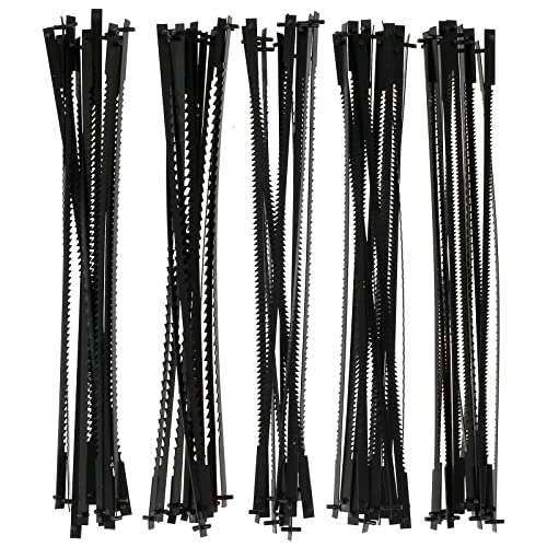 Lot de 60 lames de scie à chantourner Retrok - 127 mm - Acier au carbone - 10/15/18/20/24 dents - Pour bois, mousse et plastique