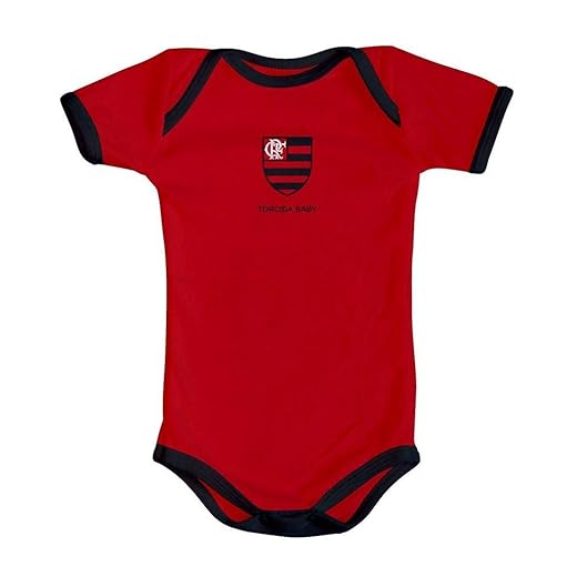 Body Bebê Flamengo Curto Vermelho Oficial - Torcida Baby