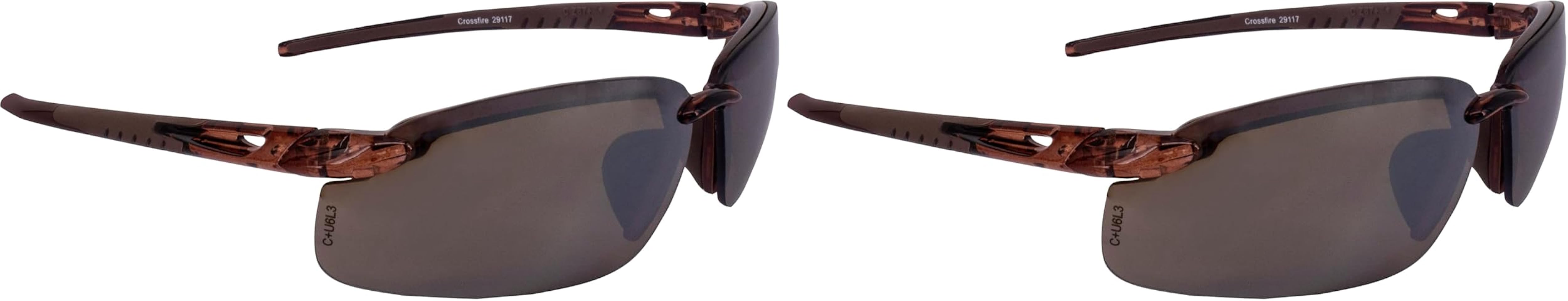 Amazon.com: CROSSFIRE29117 Crossfire Brown Safety Glasses, Scratch