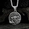 bahamut Mens Viking Fenrir Wolf Odin Raven Pendant Necklace,Norse Amulet Jewelry Viking Gifts for Men (Silver Fenrir Wolf) #2