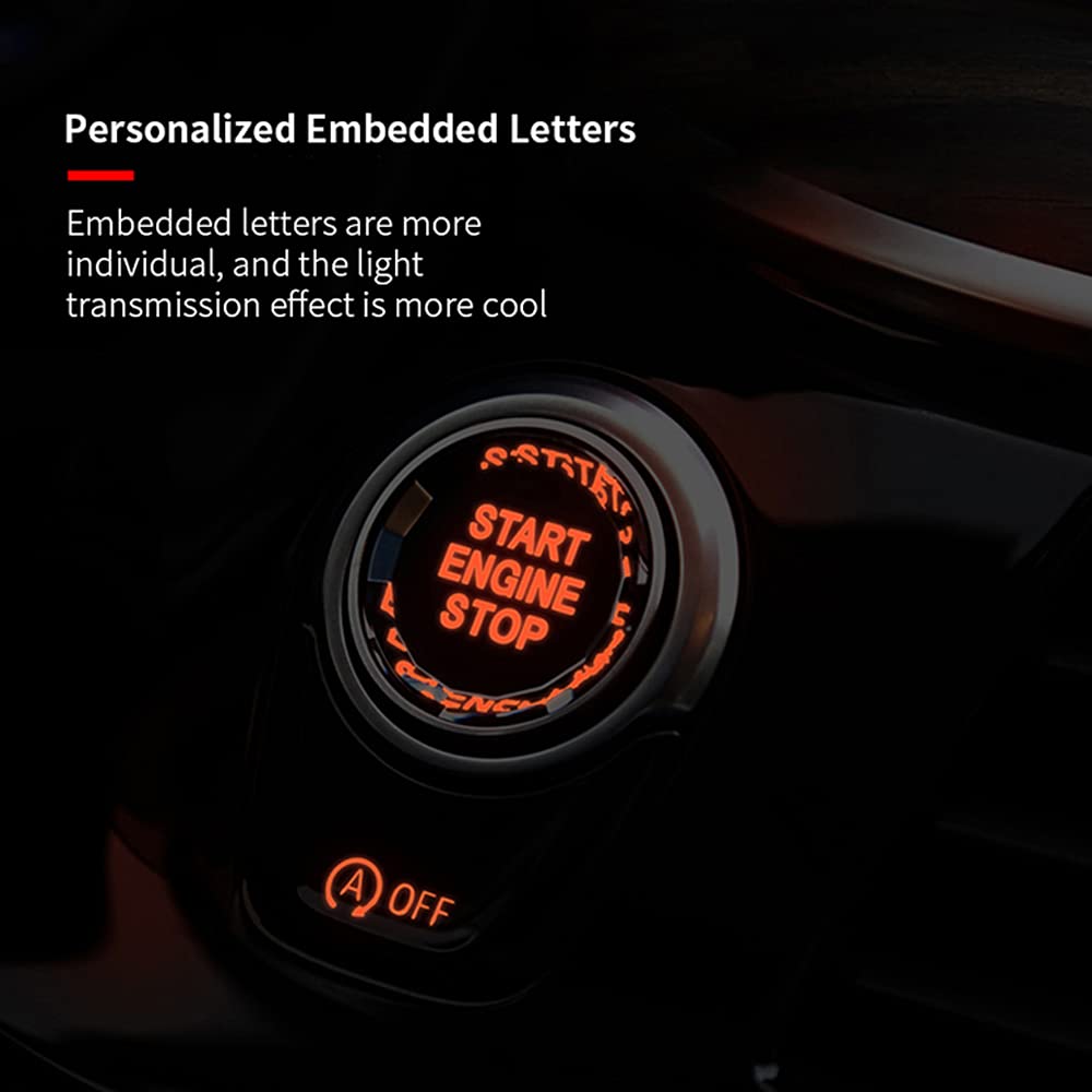 SANRILY 1Pcs Crystal Engine Start-Stop Switch Button Cover for BMW 1 5 6 Series 2 Serie F22 3 Series GT F30 Car Ignition Push Switch Button Decoration Caps Red
