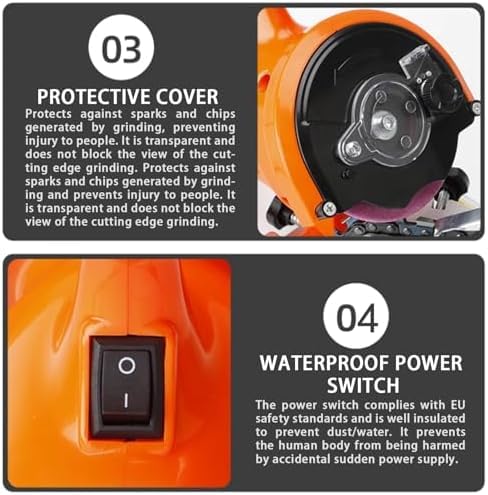 Afilador eléctrico de motosierra de 220 V con 5 muelas abrasivas para un mantenimiento eficiente de la cadena, ideal para carpintería y cuidado del jardín
