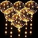 Ballons BoBo LED, 6 Pièces 20 Pouces Décoration de Ballons Lumineux Saint-Valentin Ballons d'Hélium Transparents à Bulles avec Guirlandes Lumineuses de 10 Feet pour Anniversaire Mariage
