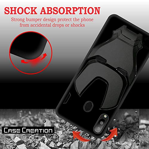 Image of COVERLY Official 3D Touch Feel Trending Real Hero Avenger Logo Mask Soft Rugged Grip Iron Man Super Power Cartoon Movie Silicone Matte Strong Back Cover for Samsung Galaxy M20 (2019) - Black