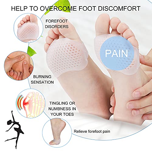 Image of Metatarsal Pads 24 Pack Ball of Foot Cushions for Women and Men Soft Gel Foot Pads Pain Relief Forefoot Pad - Fits Most Shoes