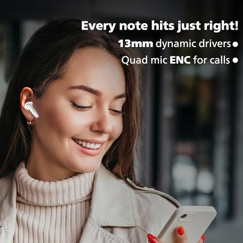 PHILIPS TAT1150WT/94 Premium Wireless Earbuds White - Image 6