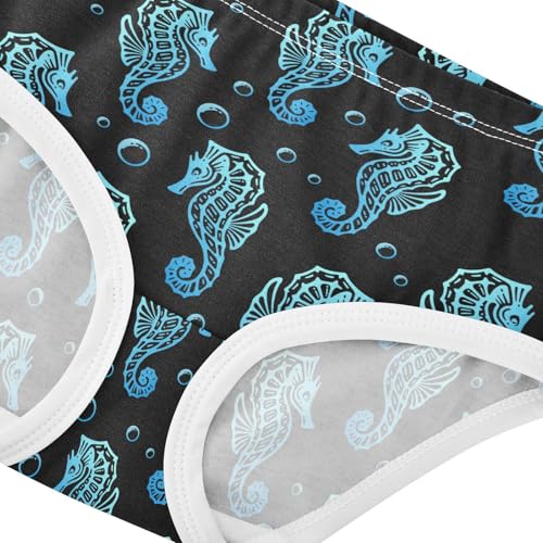 Little Girls' Soft Cotton Underwear Kids Breathable Comfort Seahorse Panties Briefs Toddler4