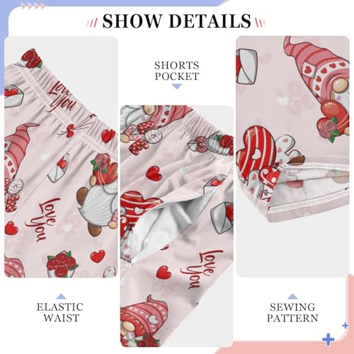 Gnome Love You Boys Long Pants Soft Trousers Elastic Waist Kids Lounge Bottoms with Pockets S-XL4