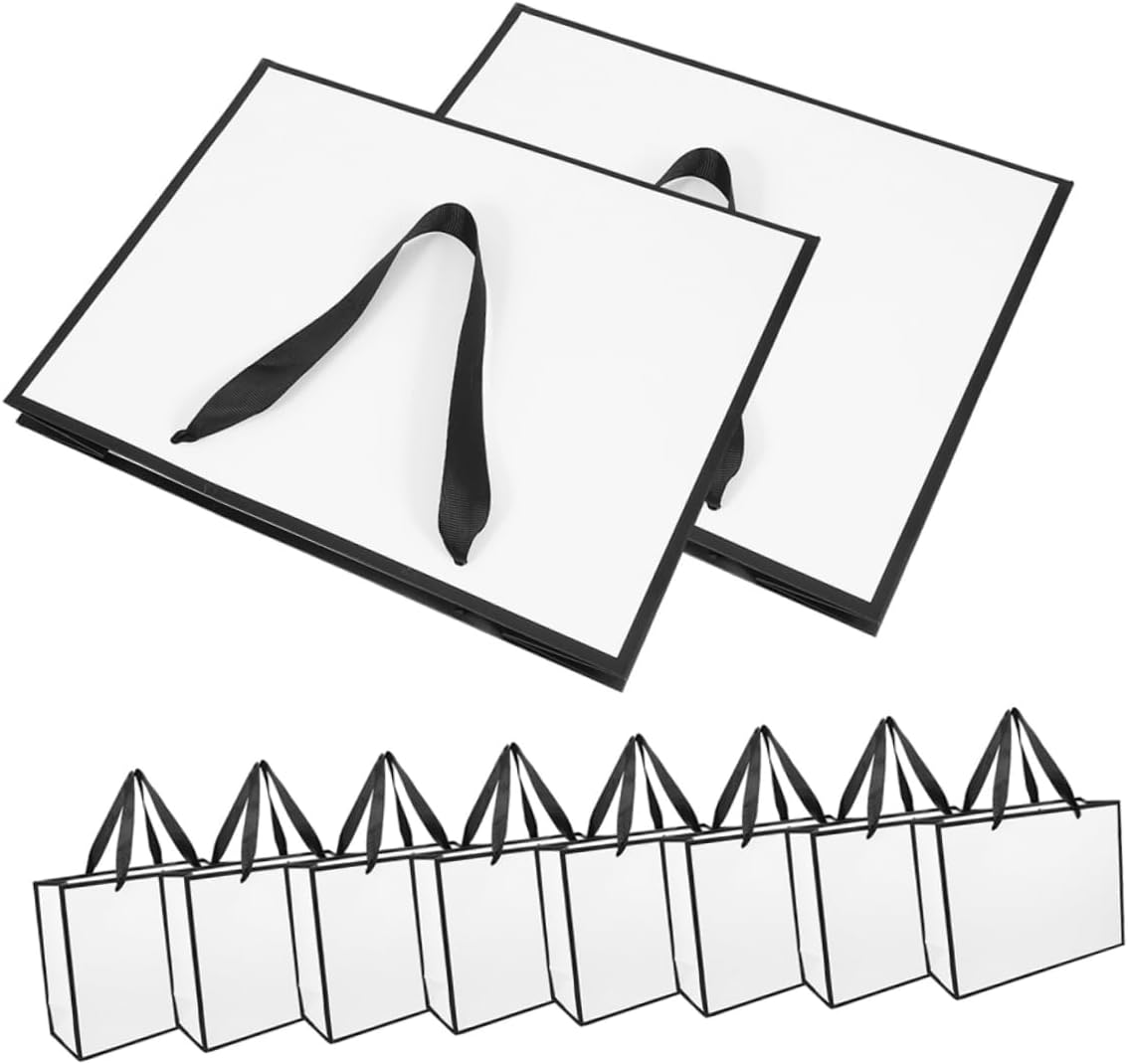 FOMIYES 20pcs Shopping Bags Handles Reusable Tote Bags for Parties Birthdays and Special Events for Favors and Goodies Trim