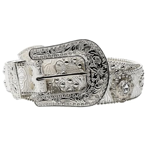Women's Floral Crystal Concho Belt
