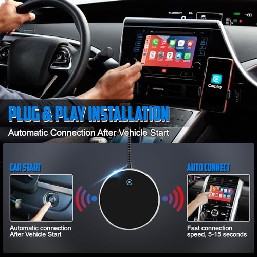 I LITTON Wireless Adapter for Car play Covert Wired to Wireless, Fast Auto Adapter for Car play with USB/USB-C Adapter - Image 2