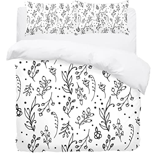 Parure de lit douce fleurs sauvages pour lit double anti-stress nocturne
