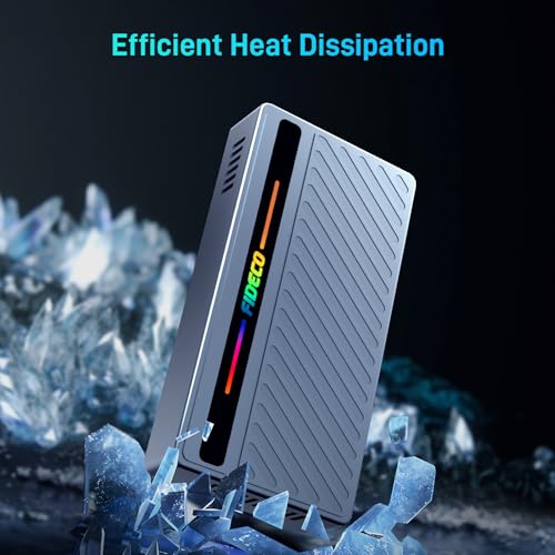 FIDECO 40Gbps M.2 NVMe SSD Enclosure adaptador USB con luz RGB miniatura 5