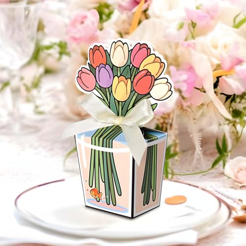 Mini sacs cadeaux 3D avec ruban pour biscuits de la fête des mères - 5