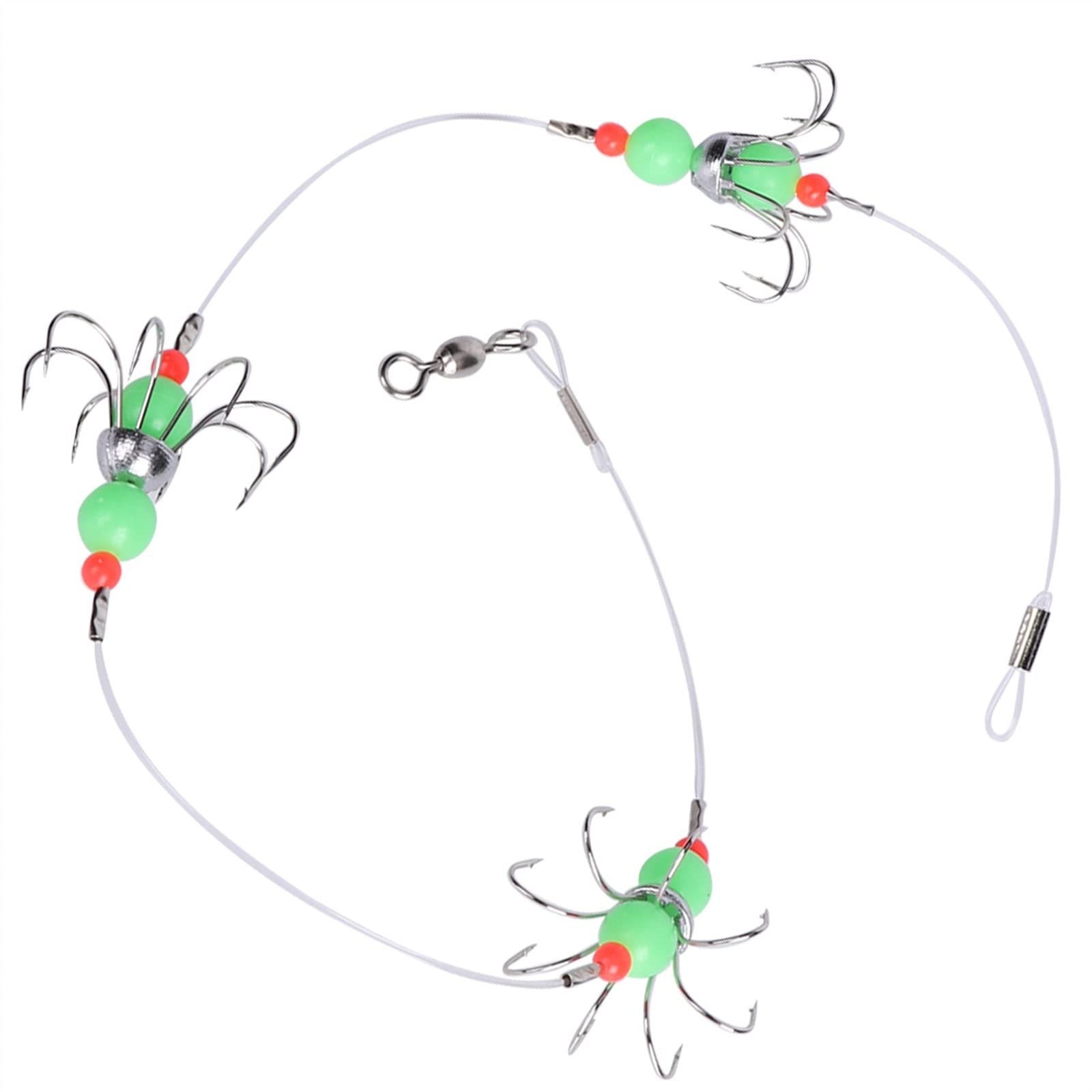 Ami da Pesca Luminoso Calamari Stringa Gancio Polpo Amo da Pesca 8 Artigli Spinato Amo da Pesca Fluorescenza Notte Amo da Pesca Linea Affronta Accessori Gancio da Pesca