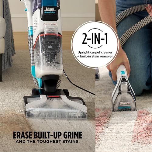 Image of Shark CarpetXpert | Upright Carpet, Area Rug & Upholstery Cleaner | Carpet Shampooer with StainStriker Handheld Tough Stain Eliminator | Removes Tough Stains & Odors | 3 Cleaning Tools | White | EX201