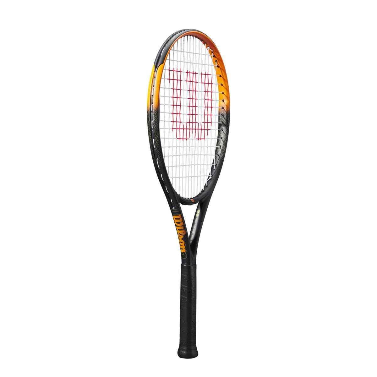 Wilson Racchetta Da Tennis Burn Spin Jr 26, Design Leggero Con Effetto Migliorato, Struttura Resistente, Finitura Brillante, Colore: Nero/Arancione, Misura: 26