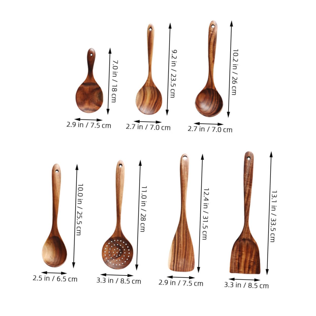 Alipis Set 7 Pezzi Cucchiai Di Legno Piccolo Per Cucina, Palette Da Cucina Compatte in Legno Sicuro Con Bordi Arrotondati, Utensili Casa Portatili Per Barattoli e Uso Quotidiano