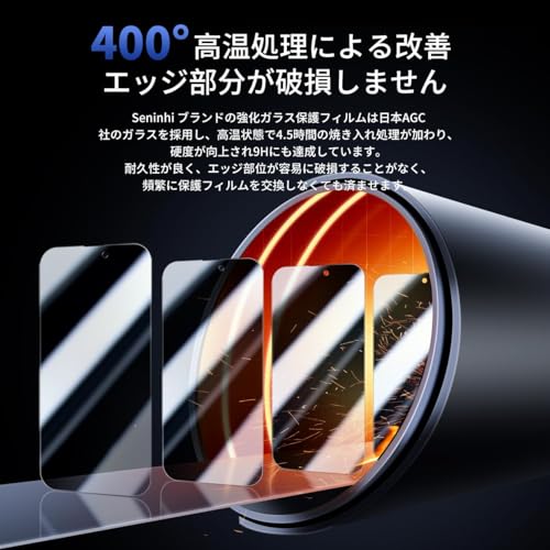undefined 対応 iPhone 14 Pro ガラスフィルム 覗き見 【2枚覗き見防止+2枚レンズ保護フィルム+ガイド枠】iphone14Pro フィルム のぞき見防止 レンズフィルム アイホン 14プロ 強化ガラス アイフォン14プロ 液晶 保護フィルム 横から見えない 硬度9H 耐衝撃 飛散防止 自動吸着 気泡ゼロ 指紋防止 超高質感 SENFK4AP14P の商品画像 1