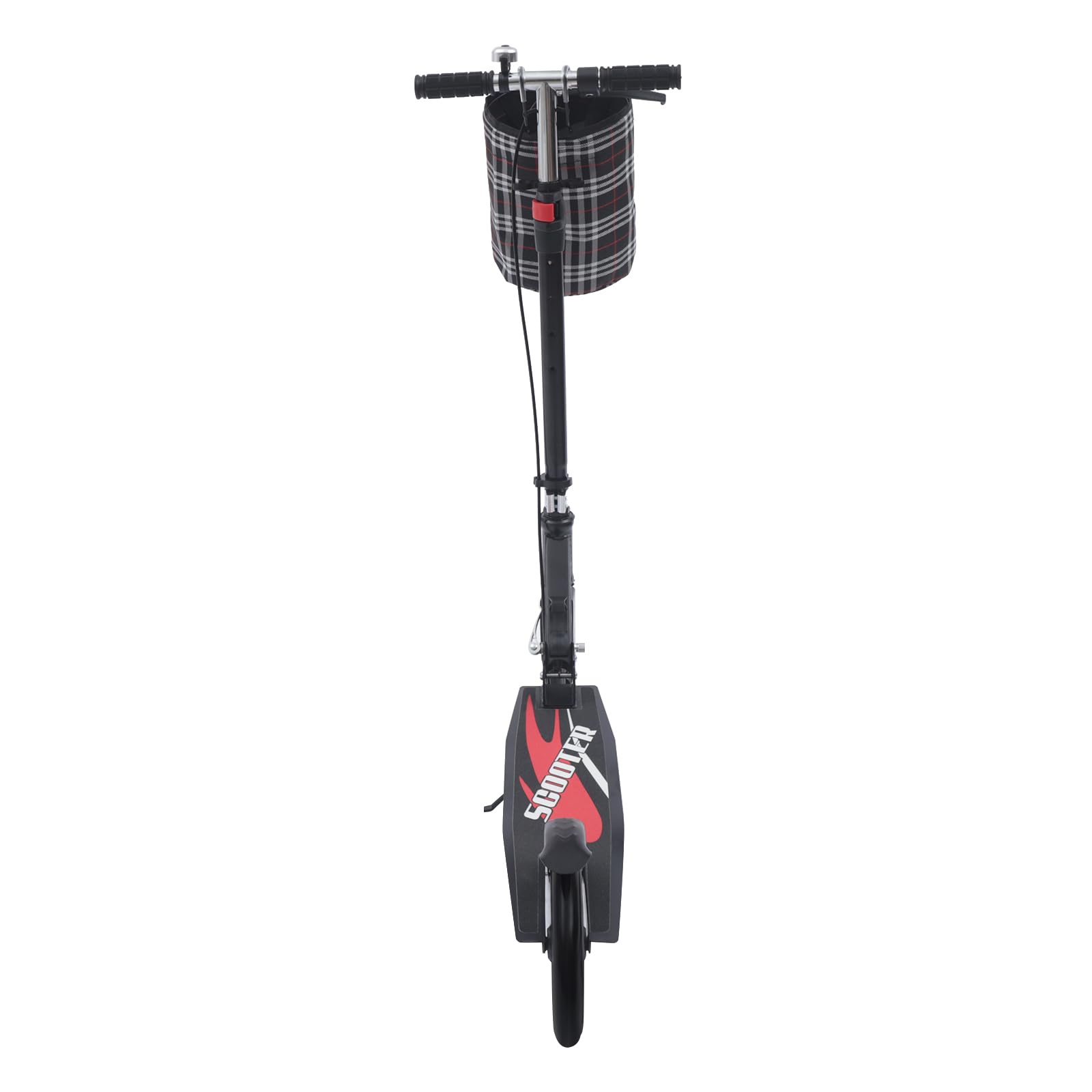 Patinete urbano para adultos, plegable, 200 mm, capacidad de carga de 150 kg, con cesta y freno de mano, para adultos y niños