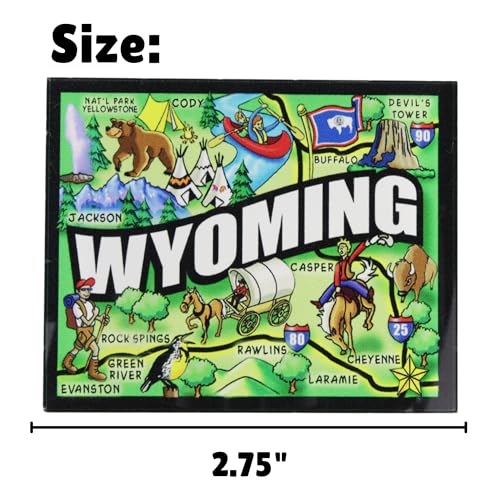 Imán Acrílico Mapa del Estado Wyoming 2.75x2.25 Pulgadas miniatura 5