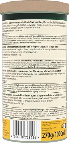 Tetra ReptoMin Sticks Schildkröten-Futter - ausgewogenes Hauptfutter für ausgewachsene Wasserschildkröten, 1 L Dose