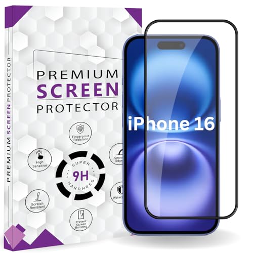 Image of Premium Tempered Glass Screen Protector Guard For iphone 16 (6.1 Inch, Pack of 1) | Edge to Edge Coverage With Easy to installation kit