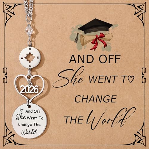 Graduation Gifts for Her Class of 2026 Rear View Mirror Accessories Car Decor Graduation Gifts for Women University College Graduate Car Accessories for Women