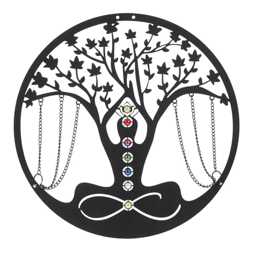 Arte de pared de metal de para yoga, altar de Buda, decoración del hogar, jardín al aire libre, patio, letrero colgante para sala de estar, dormitorio, colección de yoga, para mujeres, señora, 34 cm