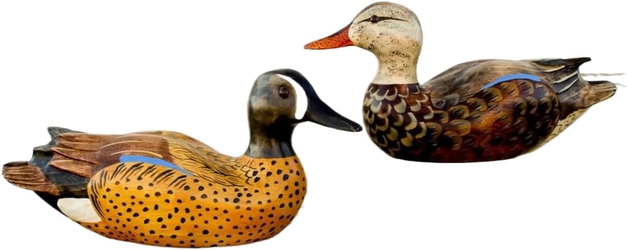 Used for Home Decoration and Party Decoration Hand - Carved Full - Size Male and Female Mallard Set, Premium Wooden Decorative Duck Decoys. for Hunting, Garden Decoration