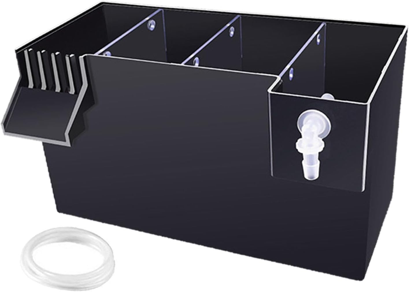 Aquarium Fish Tank Filter Hang on Filter Box Quiet Fish Tank External Filter Box Filtration Box Accessory for Small Fish Tank, Black 26x13.5x15cm