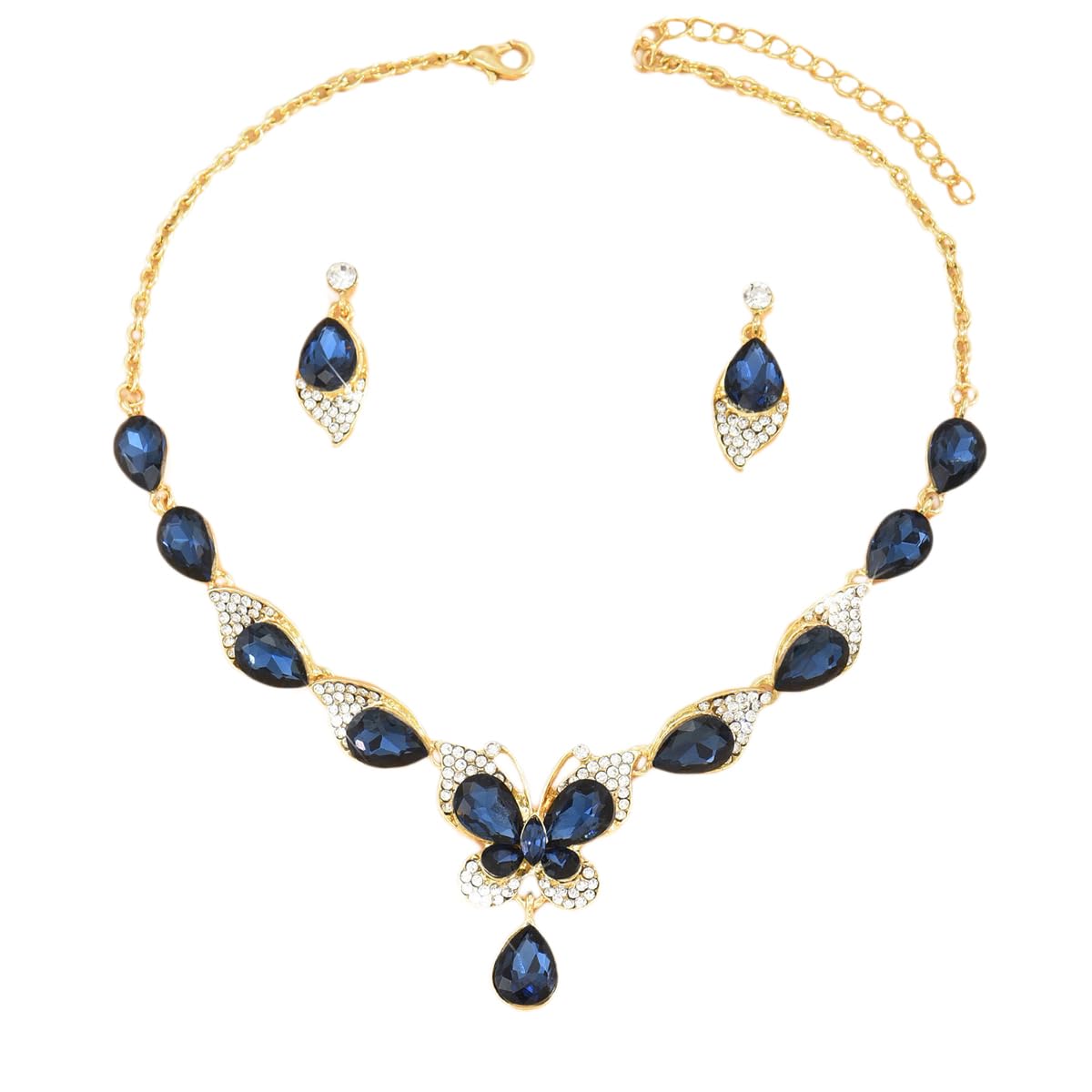 Shining Diva Fashion Latest Stylish Design Fancy Wedding Necklace Jewellery Set for Women (16134s) (Blue) (B0DF2CNC8D) Amazon Price History, Amazon Price Tracker