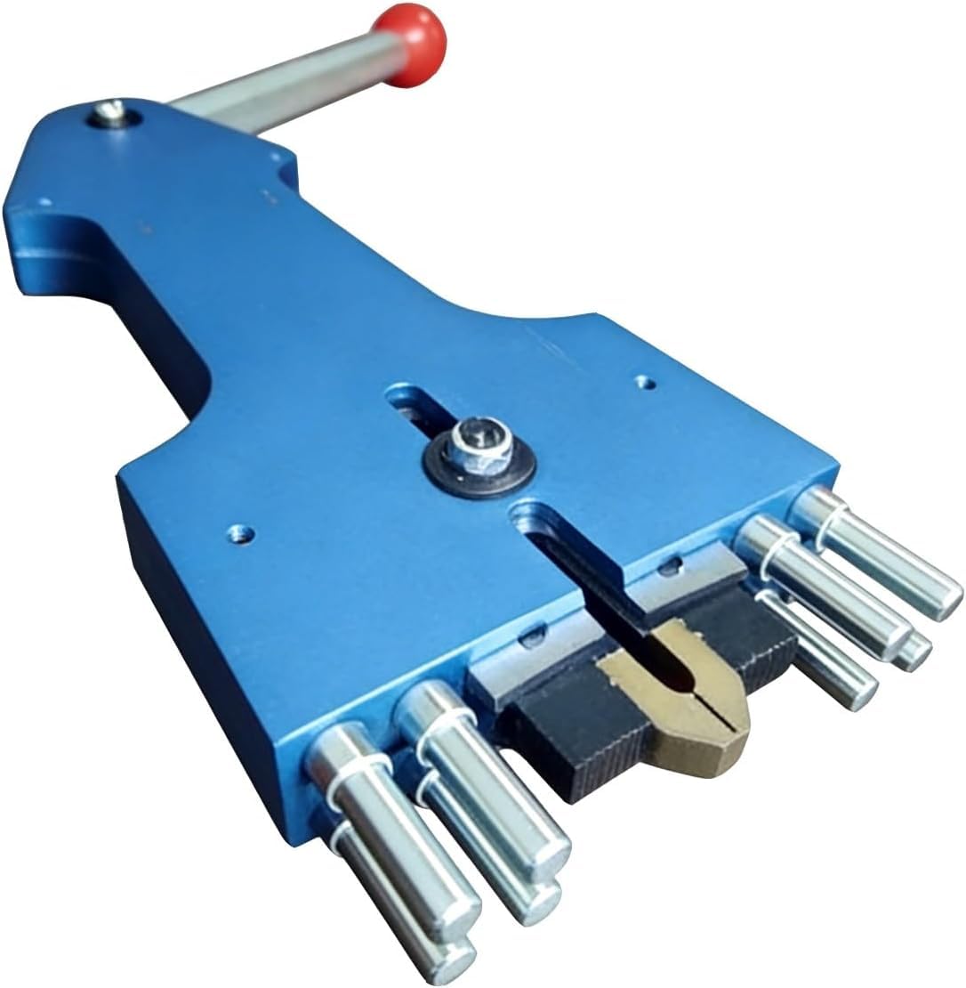 Elevador vertical de cuchillas de troquelado con alicates para cuchillas y extractor de alambre, 8 mordazas ajustables para troquelado, impresión y embalaje de cartón, azul.
