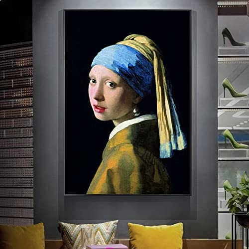 Peinture à l'huile Vermeer pour décoration de salon chic et chaleureux
