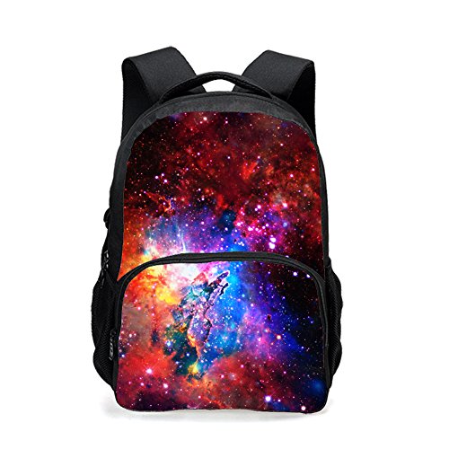 Mochila adolescente, universo espaço TrendyMax Galaxy padrão mochila fofa para escola, Céu estrelado 2, 17.5 * 13 * 6.7 Inch, Laptop